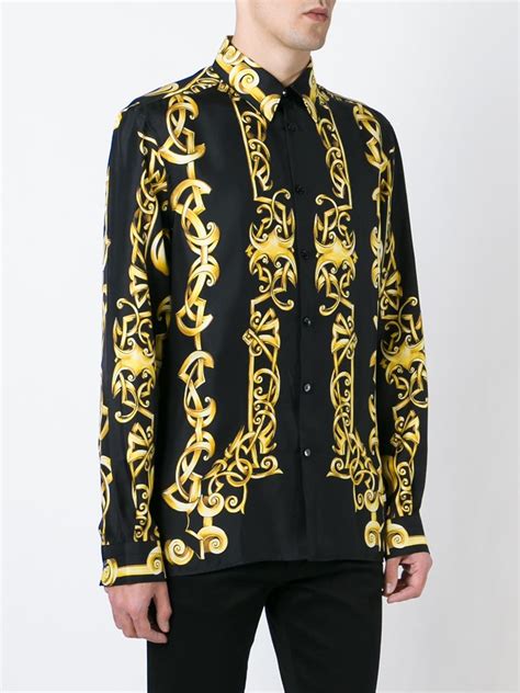 black versace button up shirt|authentic Versace shirts.